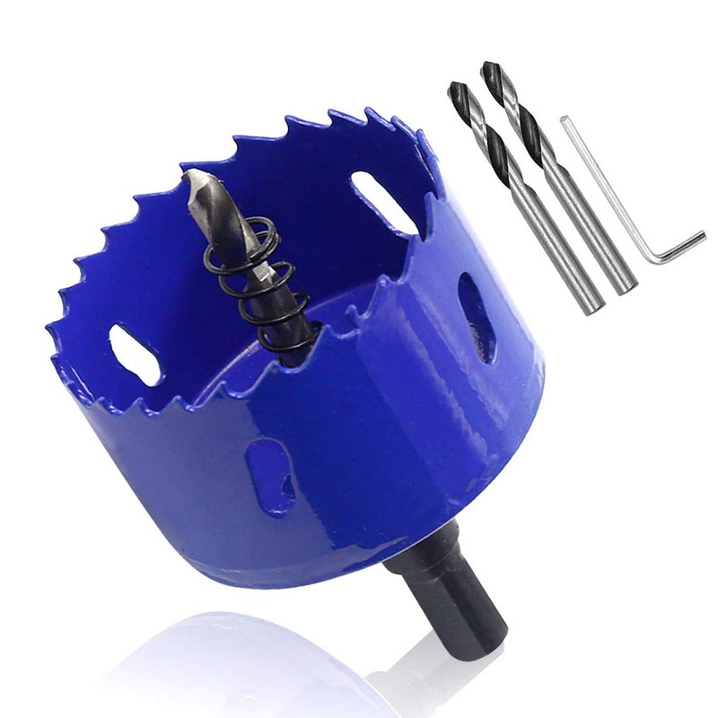Luomorgo 2 3/8 inch 60mm Hole Saw, 1 1/4 inch Cutting Depth HSS Bi-Metal Hole Cutter with Hex Shank Drill Bit Adapter for Wood Cornhole Boards Plastic Drywall Fiberboard - Image 1